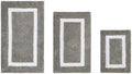 TRP Cotton Tufted Gray White Bathroom Rugs Sets 3 Piece