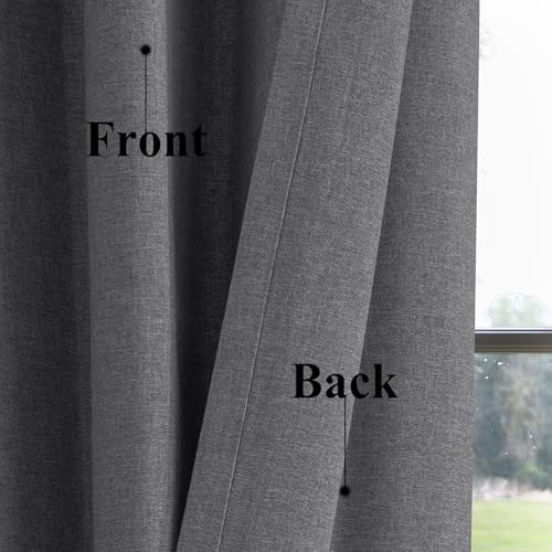 Frelement 100% Blackout Curtains 2 Panels, Room Darkening Drapes for