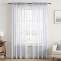 Pitalk Silver Curtains 96 Inches Long for Living Room 2 Panel Sets Rod