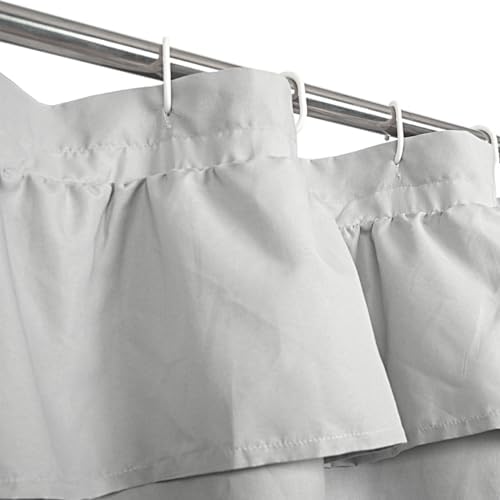 DOSLY Ides Ruffled Farmhouse Shower Curtain, Light Grey Fabric