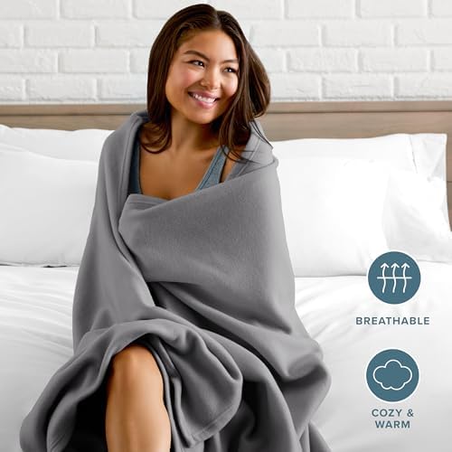 Bare Home Polar Fleece Blanket (King, Grey)