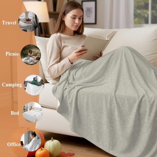 Light Gray Throw Blanket for Couch, Modern Minimalist Solid Color