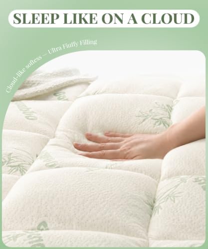 Queen Mattress Topper, Ultra Soft & Breathable Pillow Top Mattress Pad