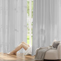 RYB HOME Grey Sheer Curtains for Nursery Home Office, Non See Through