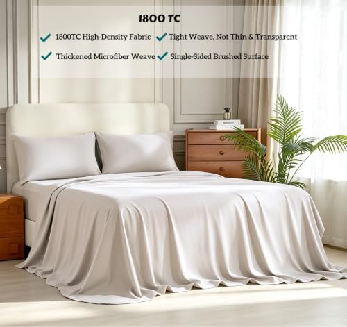 Shunjie Home King Size Sheets Set- 1800TC Microfiber Deep Pocket Bed