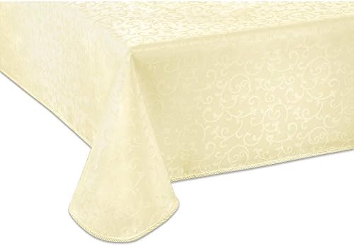 Lenox Opal Innocence Tablecloth, Ivory - 60" W x 102" L