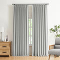 Vision Home Light Grey Pinch Pleated Full Blackout Curtains Linen