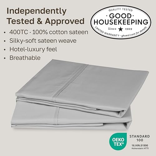 California Design Den 2-Pack King Pillowcase,100% Cotton Sateen