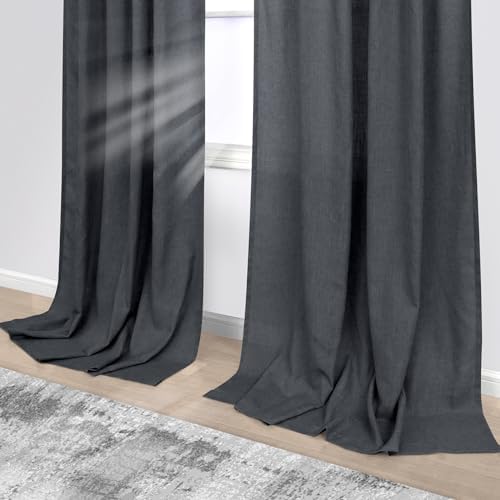 KOUFALL Grey Curtains for Living Room 96 Inches Long,Light Fitering
