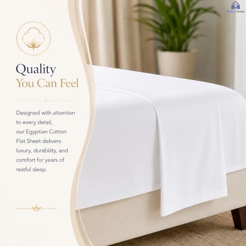 Mattress-Homes Flat Sheets Full Size 100% Egyptian Cotton Top Sheet