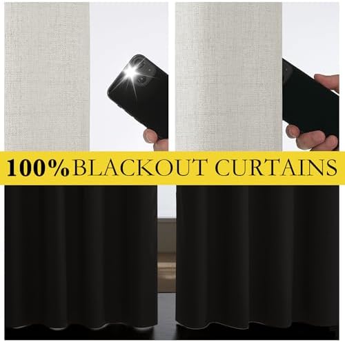 NICETOWN 100% Black Out Curtains 63 inch Long 2 Panels, Alabaster Gray