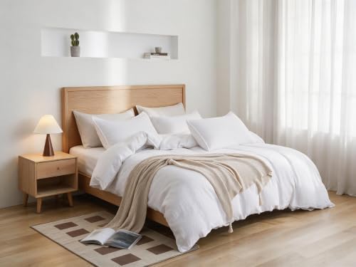 100% Linen Duvet Cover Set 3pcs Basic Style Natural French Washed Flax