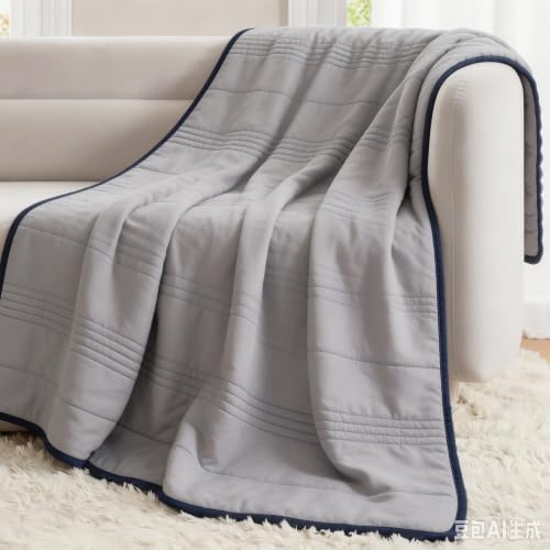 4 Piece Cooling Blanket Set for Hot Sleepers,Silver Grey,80x91inch