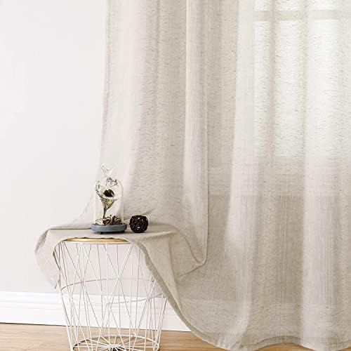 Miss SELETEX Natural Linen Sheer Curtains for Living Room Elegant