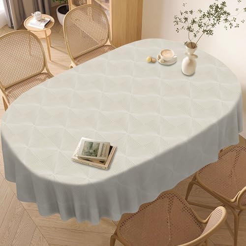 Elegant Oval Tablecloth - Water-Resistant, Fade-Resistant, Reusable