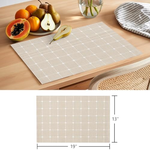 Round Placemats Set of 12 Minimalist Polka Dot Place Mats Farmhouse