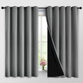 Yakamok Grey Blackout Curtains 63 Inches Long for Bedroom 62" Wide