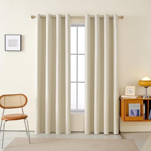 100% Blackout Curtains for Bedroom, 108 Inches Black Out Curtains for
