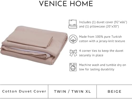 100% Cotton Jersey Duvet Cover Set - Ultra Soft & Breathable
