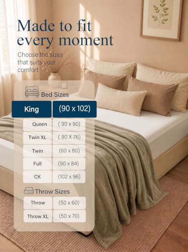 Utopia Bedding Ultra Soft Fleece Bed Blanket King Size Camel