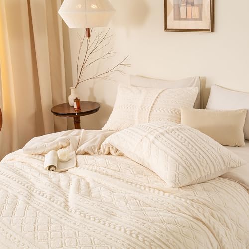 Luxurious Look Warm Plush 3D Jacquard Boho Sherpa Fleece King
