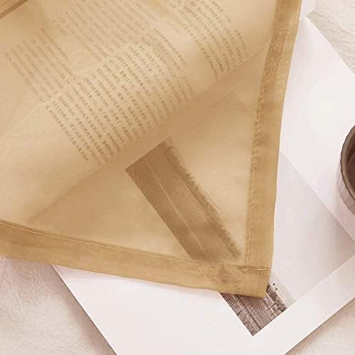 MIULEE 2 Panels Solid Color Taupe Brown Sheer Curtains Elegant Grommet