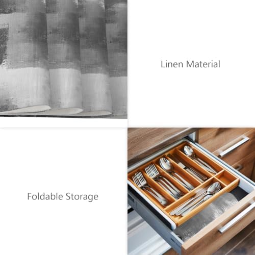 Gray Color Block Placemats Set of 8 Abstract Shabby 13x19 Inch