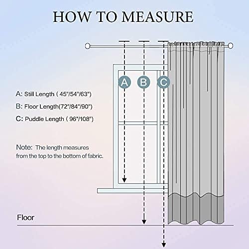 MIULEE 2 Panels Sheer Curtains for Living Room 54 X 96 Inches Cream
