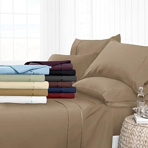H&H Decor 4 Piece Bed Sheet Set 100% Egyptian Cotton Solid Pattern 400