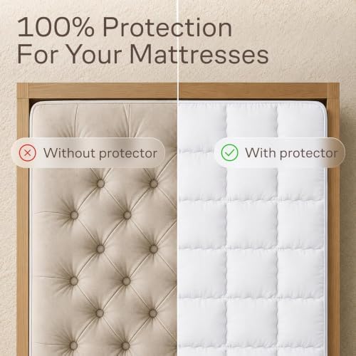 Niagara Cotton Mattress Pad Queen 60x80 - Non Noisy Cooling Breathable