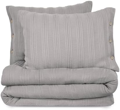 Vellux Malmo 3-Piece Blanket Set – King Size – Striped Knit