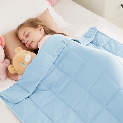 Weighted Blanket - 10 lbs Lightblue Heavy Blanket - Small Size