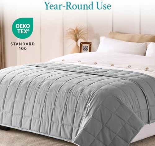Topblan Cooling Weighted Blanket for Adults, 10 lbs 48 x 72 Twin Size