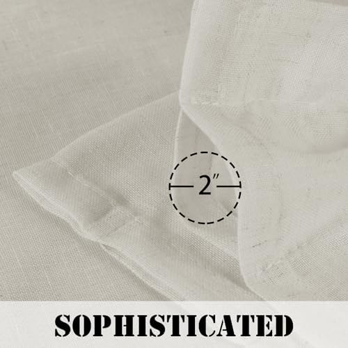 H.VERSAILTEX Linen Curtains Elegant Natural Linen Semi Sheer Curtains