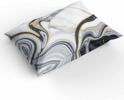 Duvet Cover Set Queen, Abstract Gray Marble Texture 3 Piece Bedding