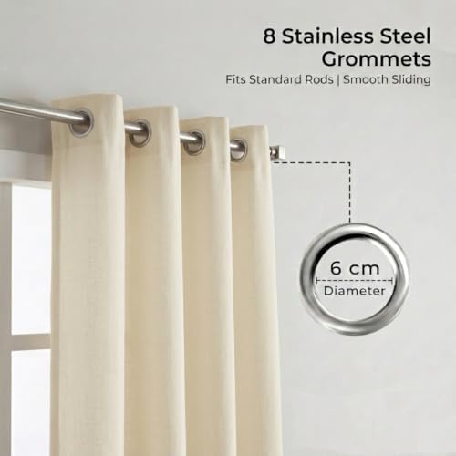 Urban Villa Cotton Grommet Curtains 52x84 (2 Panels) Ivory