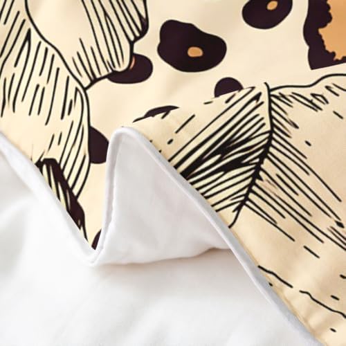 Feelyou Leopard Print Duvet Cover 100% Cotton Queen Size