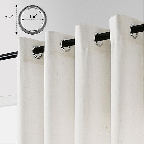 Aersas Extra Long Linen Curtains 108 Inches for Living Room Grommet