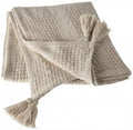 HomeRoots 516505 0.2 x 50 x 60 in. Cream Cotton Woven Solid Color