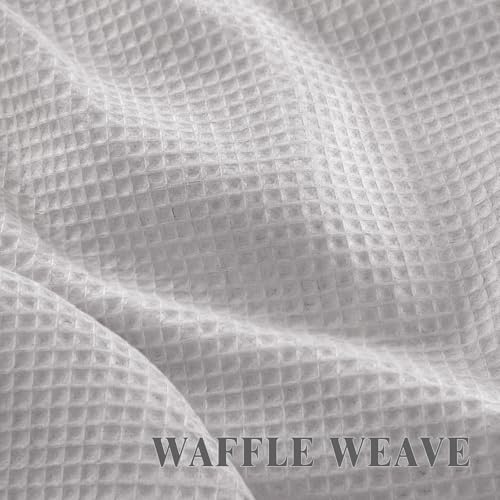 Linen Waffle Weave Shower Curtain for Bathroom, Light Grey 72" W x 72"