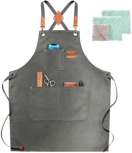 ZOMAO Chef Apron, Apron for Men Women with Adjustable Straps Cotton