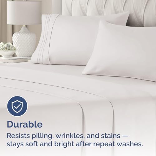 Queen Pillow Cases Set of 4 - Ultra Soft Pillowcase Covers - Light