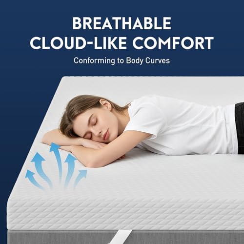 3 Inch Cooling Gel Memory Foam Mattress Topper Queen - Cooling Ice