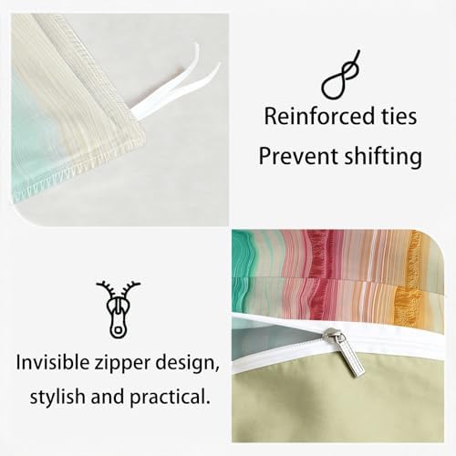 King Duvet Cover Set Minimalism Wavy Lines Gradient Bedding with