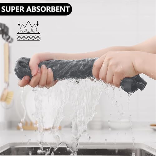 Kitchen Towels and Dishcloths Set, 12X12IN,15X26IN Super Absorbent