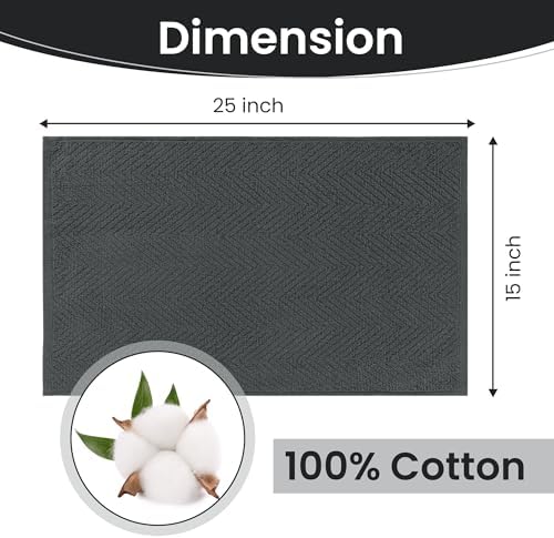 DecorRack 100% Cotton Kitchen Towels 15x25 in, 400 GSM, Gray