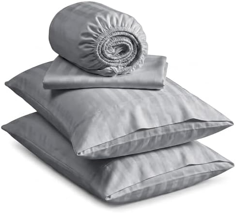 100% Giza Egyptian Cotton Sheets - Silky Sateen Weave, 4 Piece Luxury