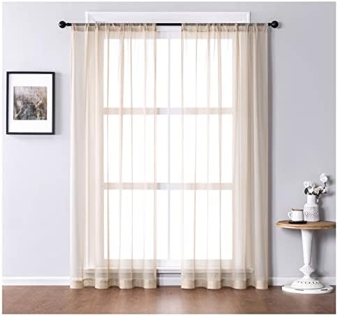 Beydodo Sheer Curtains 72 Inches Long, Living Room Curtains for