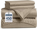 LANE LINEN 450TC Cotton Full Sheet Set - Silky Smooth Sateen Weave