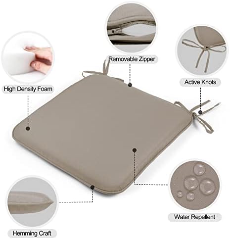 GUEGLSA Outdoor Indoor Waterproof Seat Cushions,16x16 Inches Patio